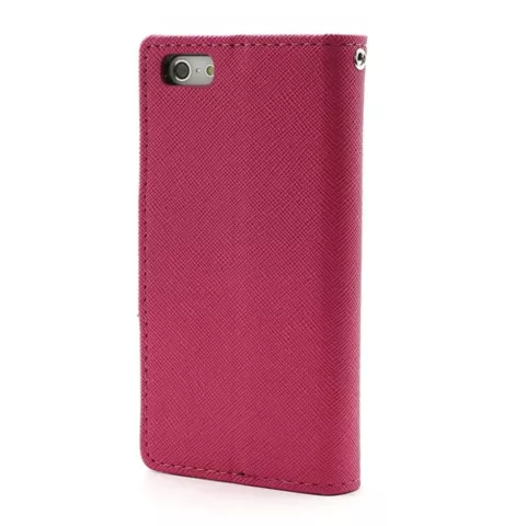 Wallet case roze Mercury Goospery Bookcase hoesje iPhone 5 5s SE 2016 Original Lederen - portemonnee