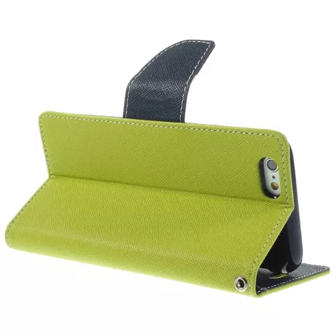 Origineel Mercury Goospery groene wallet Bookcase hoesje iPhone 6 6s lederen - portemonnee