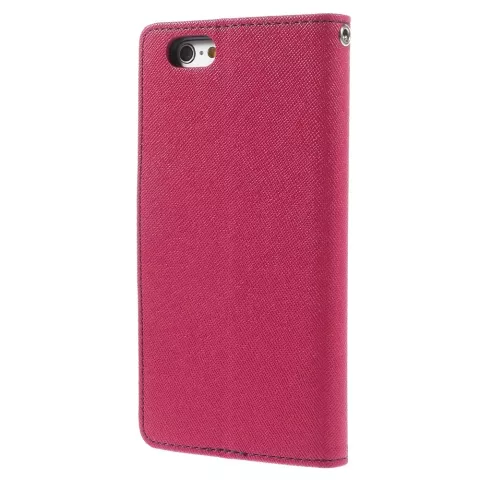 Wallet case roze Mercury Goospery Bookcase hoesje iPhone 6 6s Original Lederen - portemonnee