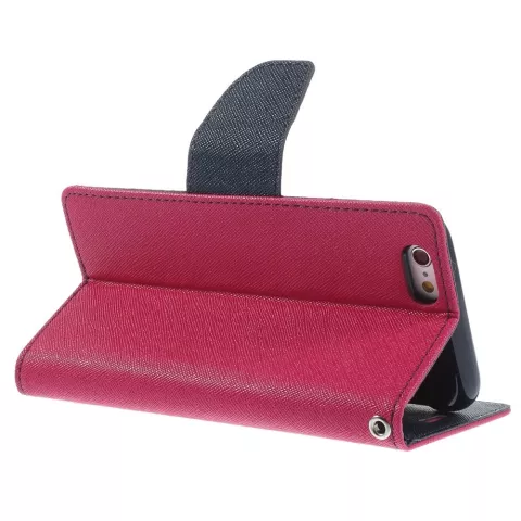 Wallet case roze Mercury Goospery Bookcase hoesje iPhone 6 6s Original Lederen - portemonnee