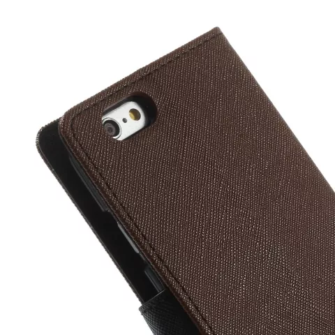 Wallet case Origineel Mercury Goospery Bookcase hoesje iPhone 6 6s Bruin zwart portemonnee