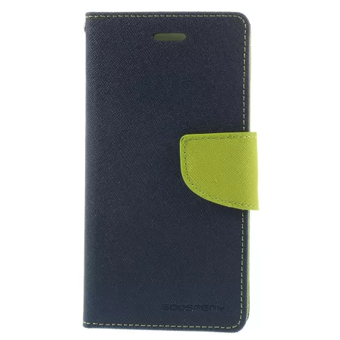 Origineel Mercury Goospery blauwe wallet Bookcase iPhone 6 6s Donkerblauw lederen - portemonnee