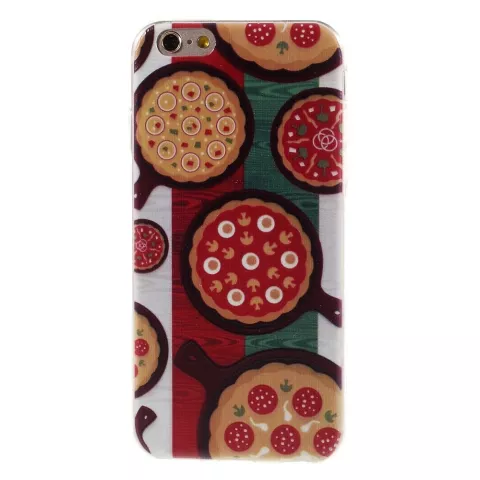 Pizza hoesje TPU iPhone 6 6s Italiaanse vlag Groen wit rood Italie cover