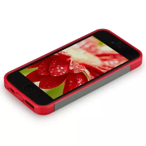 GGMM iFreedom Series hoesje TPU iPhone 5/5s en SE 2016 Grijs met Rood Wit