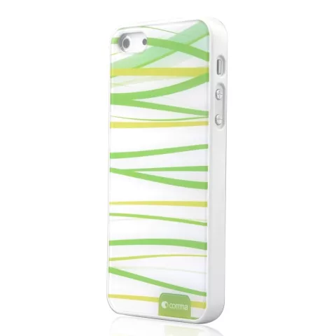 Groen wit Comma hoesje iPhone 5/5s en SE 2016 hardcase gras design