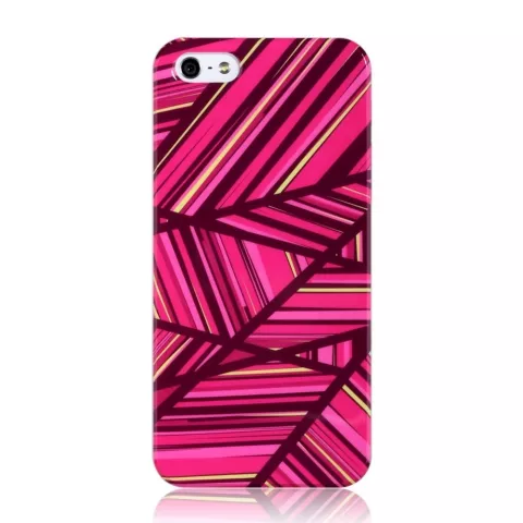 GGMM IML Series geschikt voor iPhone 5 5s SE 2016 hoesje - Roze hardcase lijnen