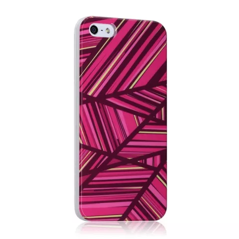 GGMM IML Series geschikt voor iPhone 5 5s SE 2016 hoesje - Roze hardcase lijnen