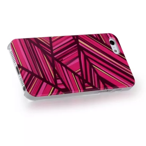 GGMM IML Series geschikt voor iPhone 5 5s SE 2016 hoesje - Roze hardcase lijnen