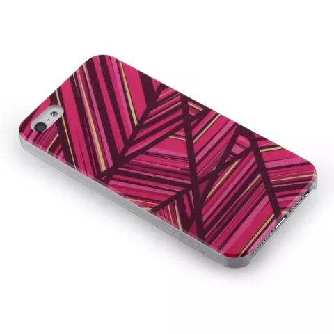 GGMM IML Series geschikt voor iPhone 5 5s SE 2016 hoesje - Roze hardcase lijnen
