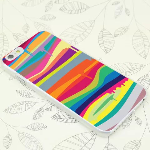 Fel gekleurde hardcase iPhone 6 Plus 6s Plus Regenboog kleuren hoesje Verfdesign