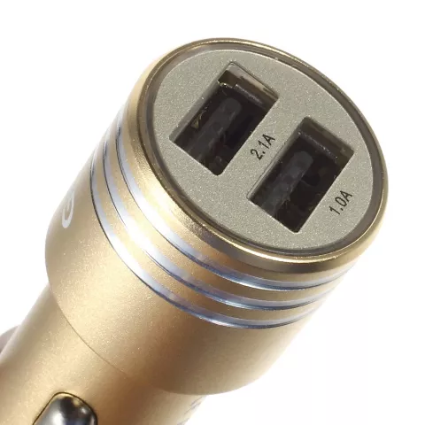 Dual USB Autolader &amp; metalen veiligheidshamer Car plug adapter Auto oplader