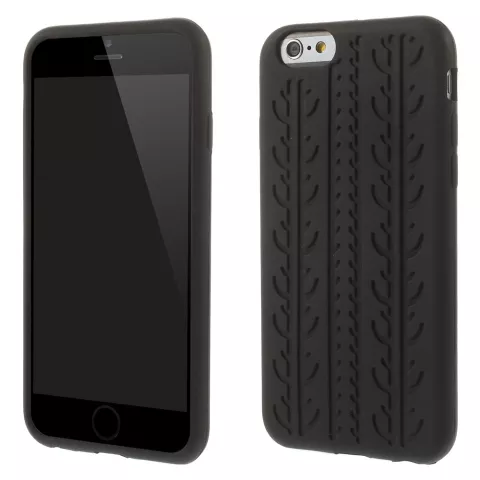Zwarte autoband cover geschikt voor iPhone 6 Plus iPhone 6s Plus Silicone Autosporen hoesje