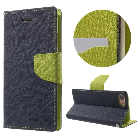 Mercury Goospery wallet Bookcase hoesje iPhone 7 8 SE 2020 SE 2022 Donkerblauw lederen - portemonnee