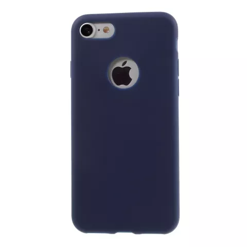 Effen blauw gekleurde silicone hoesje iPhone 7 8 Blauwe cover Blue case