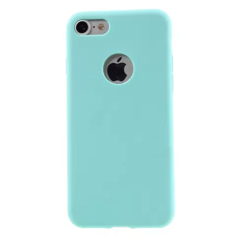 Lichtblauw silicone hoesje iPhone 7 8 lichtblauwe cover Effen Blue case