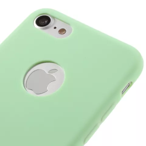 Effen groen gekleurde silicone hoesje iPhone 7 8 Groene cover Green case