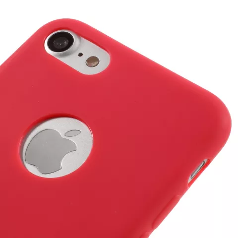 Effen rood gekleurde silicone hoesje iPhone 7 8 Rode cover Red case