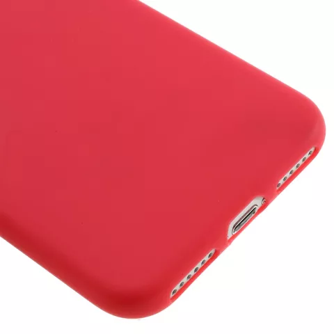 Effen rood gekleurde silicone hoesje iPhone 7 8 Rode cover Red case