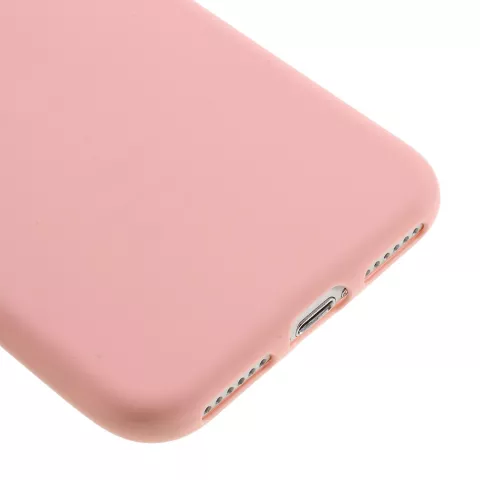 Effen roze gekleurde siliconen hoesje iPhone 7 8 Roze cover Pink case