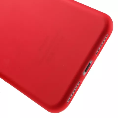 Rood silicone hoesje iPhone 7 Plus 8 Plus Rode cover effen Red case