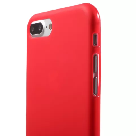 Rood silicone hoesje iPhone 7 Plus 8 Plus Rode cover effen Red case