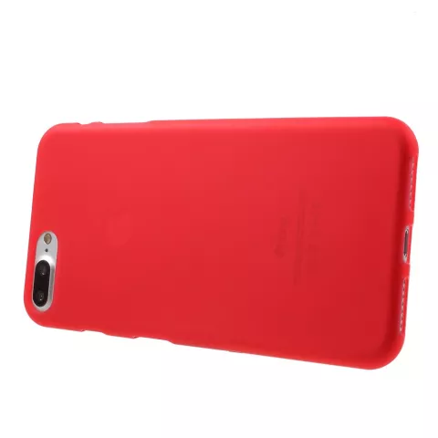 Rood silicone hoesje iPhone 7 Plus 8 Plus Rode cover effen Red case