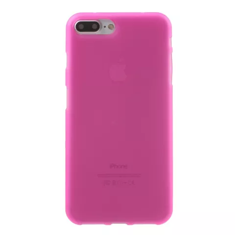 Effen roze hoesje iPhone 7 Plus 8 Plus Pink cover Silicone case