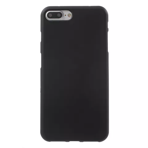 Zwart silicone hoesje iPhone 7 Plus 8 Plus Black cover Effen gekleurd