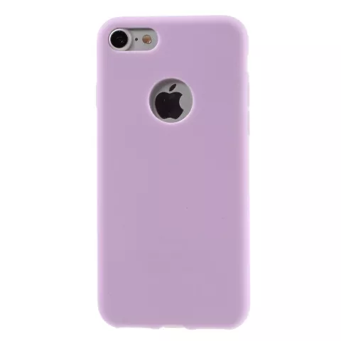Silicone hoesje Paars iPhone 7 8 Effen paarse cover Purple case