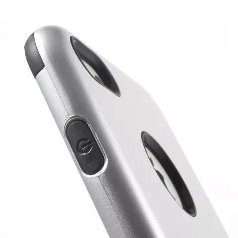 Caseology zilveren hoesje iPhone 7 8 Silver TPU silicone case Zwarte cover