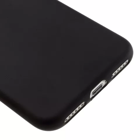 Effen zwart silicone hoesje iPhone 7 8 Black cover Mat