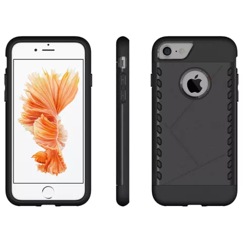 Zwart protect TPU hardcase hoesje iPhone 7 8 zwarte bescherming case