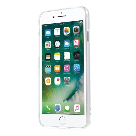 Roze roos TPU hoesje iPhone 7 8 SE 2020 SE 2022 doorzichtige case Bloem cover