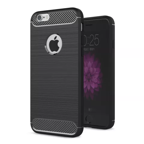 Carbon Armor beschermhoes hoesje iPhone 6 6s TPU - Zwart