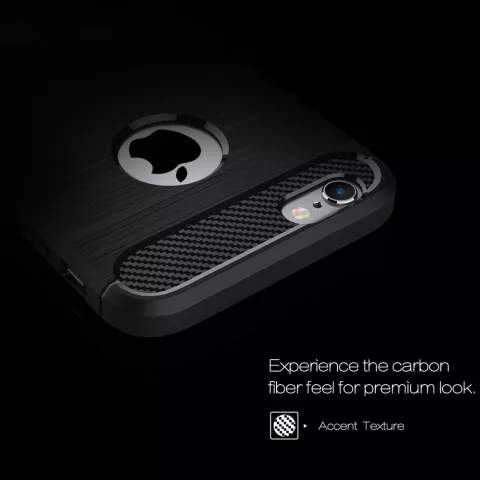Carbon Armor beschermhoes hoesje iPhone 6 6s TPU - Zwart