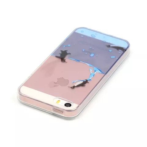 Doorzichtig TPU pinguin hoesje voor de iPhone 5 5s en SE 2016