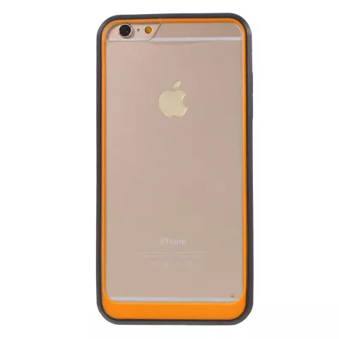 Hybrid Shockproof hoesje iPhone 6 6s Zwart Oranje Doorzichtig