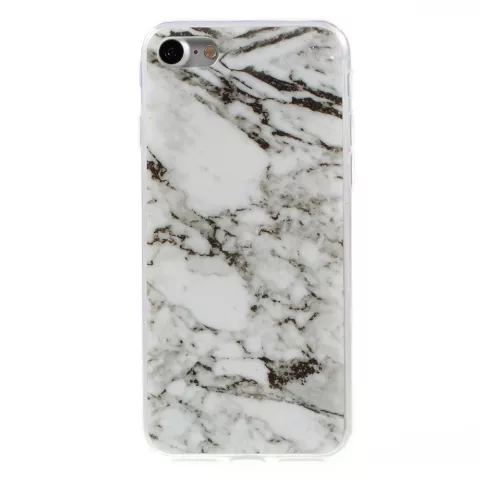 Marmer TPU hoesje iPhone 7 8 SE 2020 SE 2022 Witte case Marble hoesje cover