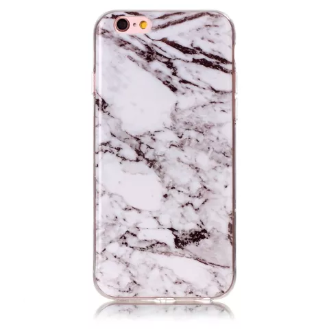 Marmer hoesje cover case iPhone 6 6s silicone - Marble - Wit