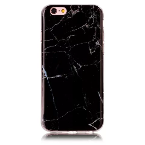 Zwart silicone TPU marmer hoesje iPhone 6 en 6s