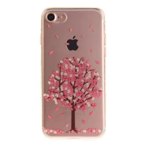 Doorzichtige roze bloesem boom iPhone 7 8 SE 2020 SE 2022 TPU hoesje case