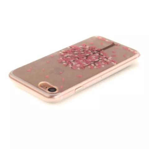Doorzichtige roze bloesem boom iPhone 7 8 SE 2020 SE 2022 TPU hoesje case
