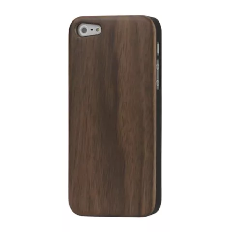 Walnoot houten cover hoesje iPhone 5/5s en SE 2016 Hardcase - Wood - Hout