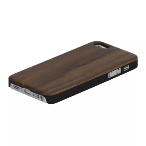 Walnoot houten cover hoesje iPhone 5/5s en SE 2016 Hardcase - Wood - Hout