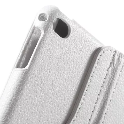 Witte lederen iPad mini 4 &amp; iPad mini 5 (2019) draaibare case hoes