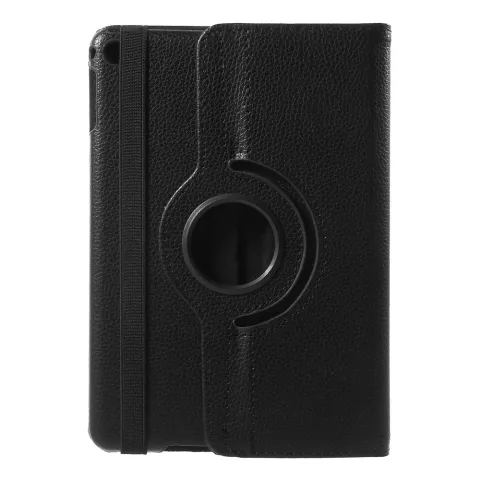 Zwarte lederen iPad mini 4 &amp; iPad mini 5 (2019) draaibare case hoes