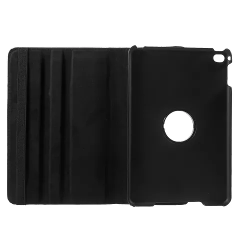 Zwarte lederen iPad mini 4 &amp; iPad mini 5 (2019) draaibare case hoes