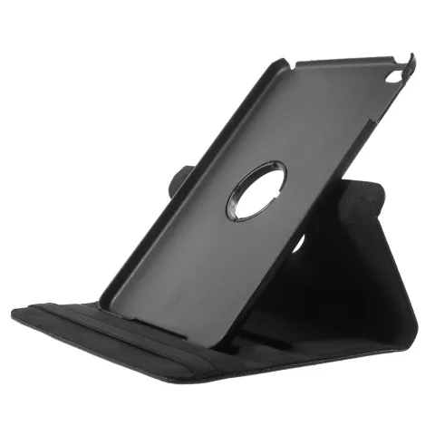 Zwarte lederen iPad mini 4 &amp; iPad mini 5 (2019) draaibare case hoes