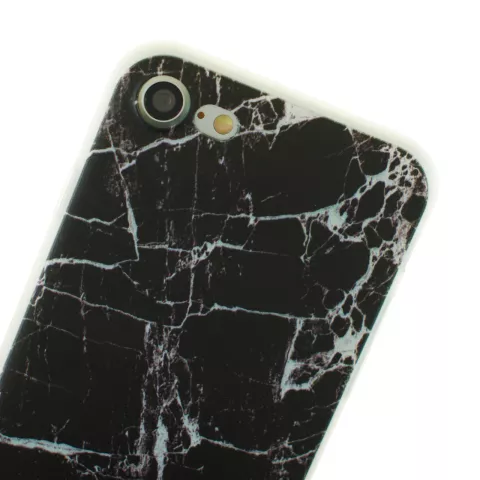 Marmer TPU hoesje case iPhone 7 8 SE 2020 SE 2022 - Marble - Zwart