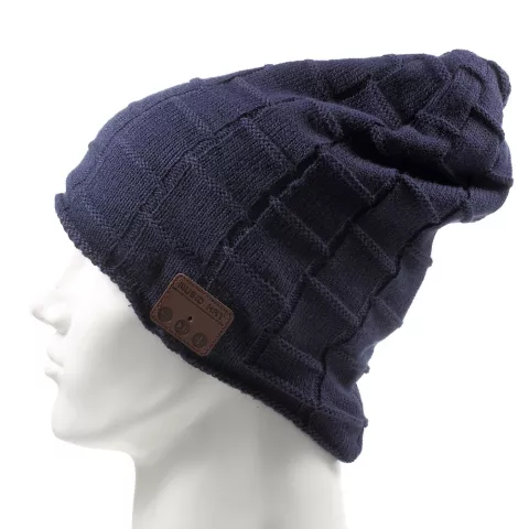 Bluetooth muziekmuts knitted blauw music hat